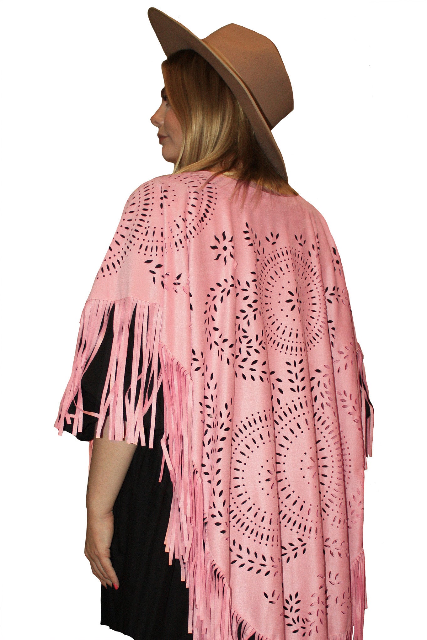 Fringe Flower Cape - Pink