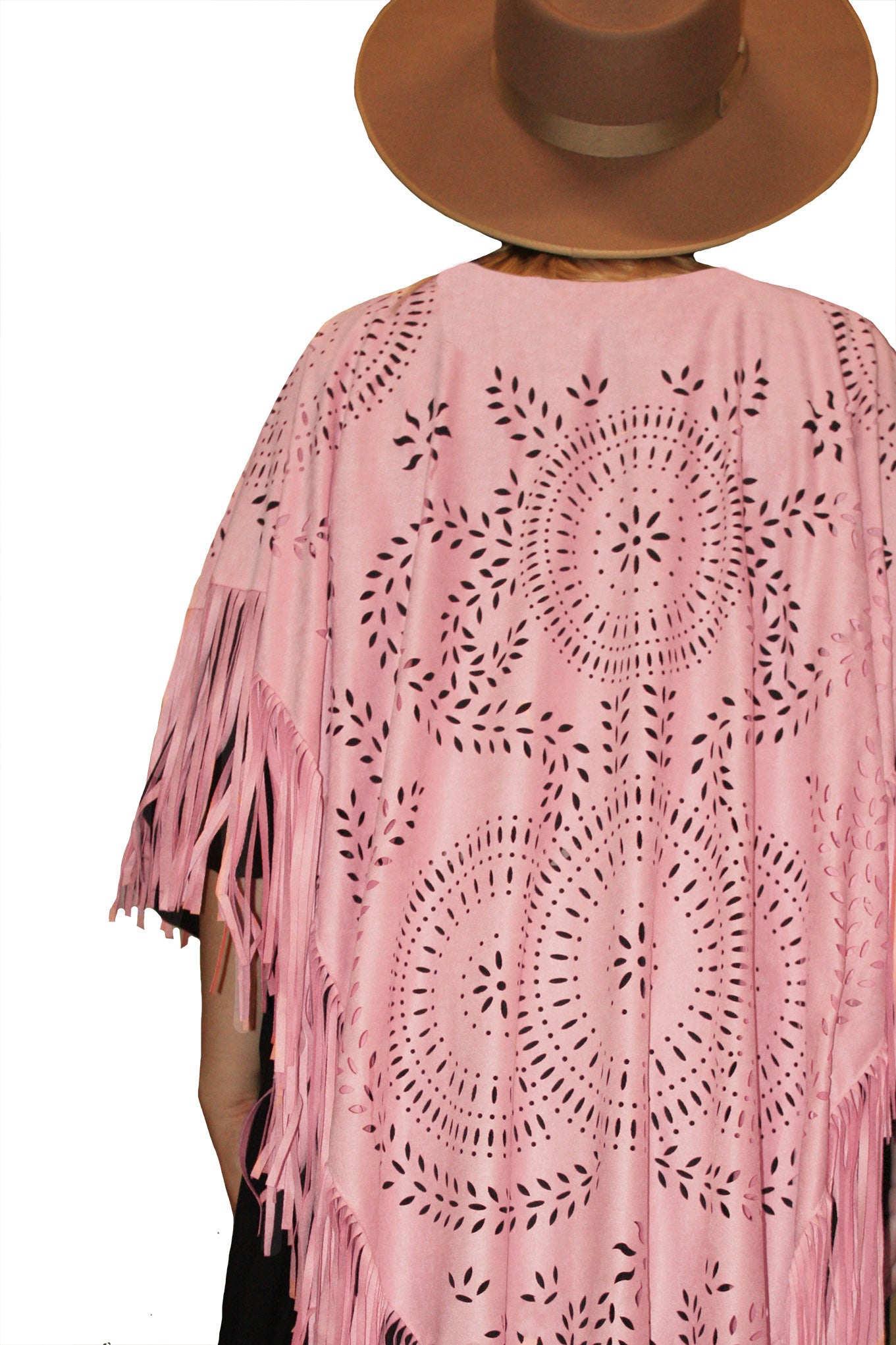 Fringe Flower Cape - Pink